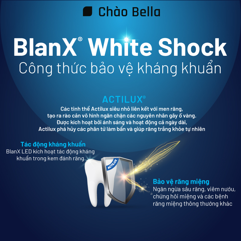 Kem Đánh Răng Trắng Răng Cấp Tốc Sau 2 Tuần Bằng Công Nghệ Ánh Sáng BlanX White Treatment + Kèm Máng Ngậm LED (50ml)