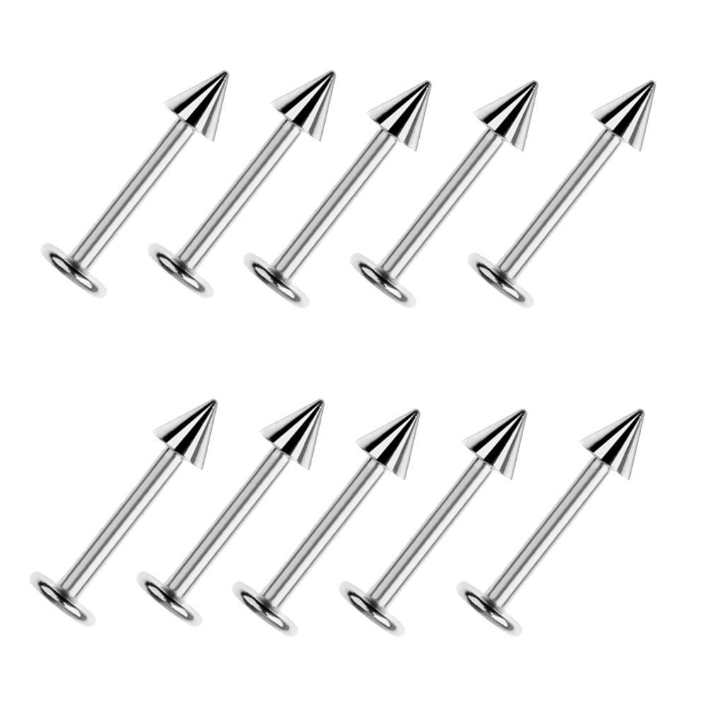 10PCS Men Ladies Fashion Stainless Steel Labret Ear 16G