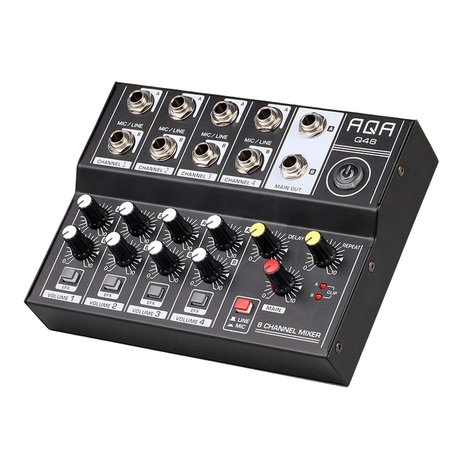 8 Channel Mixer USB Interface Podcast Equipment Live  Compact Mixer