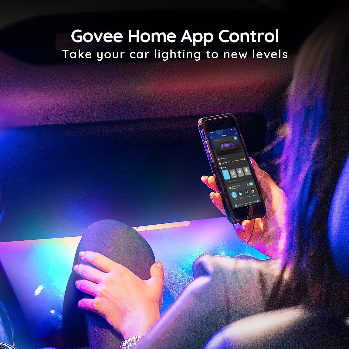 Dây Đèn LED trang trí nội thất ô tô Govee RGBIC Interior Car Lights H7090 | Điều khiển qua App và Remote, nháy theo nhạc