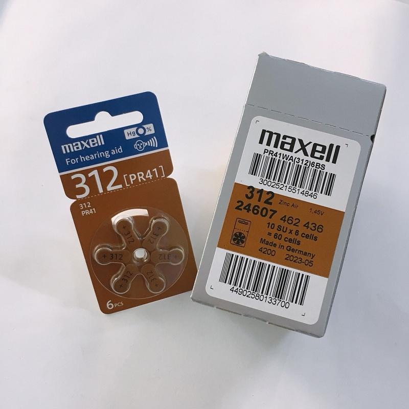 Pin máy trợ thính Maxell PR41 ( pin 312 ) 1,45V Hàng chính hãng