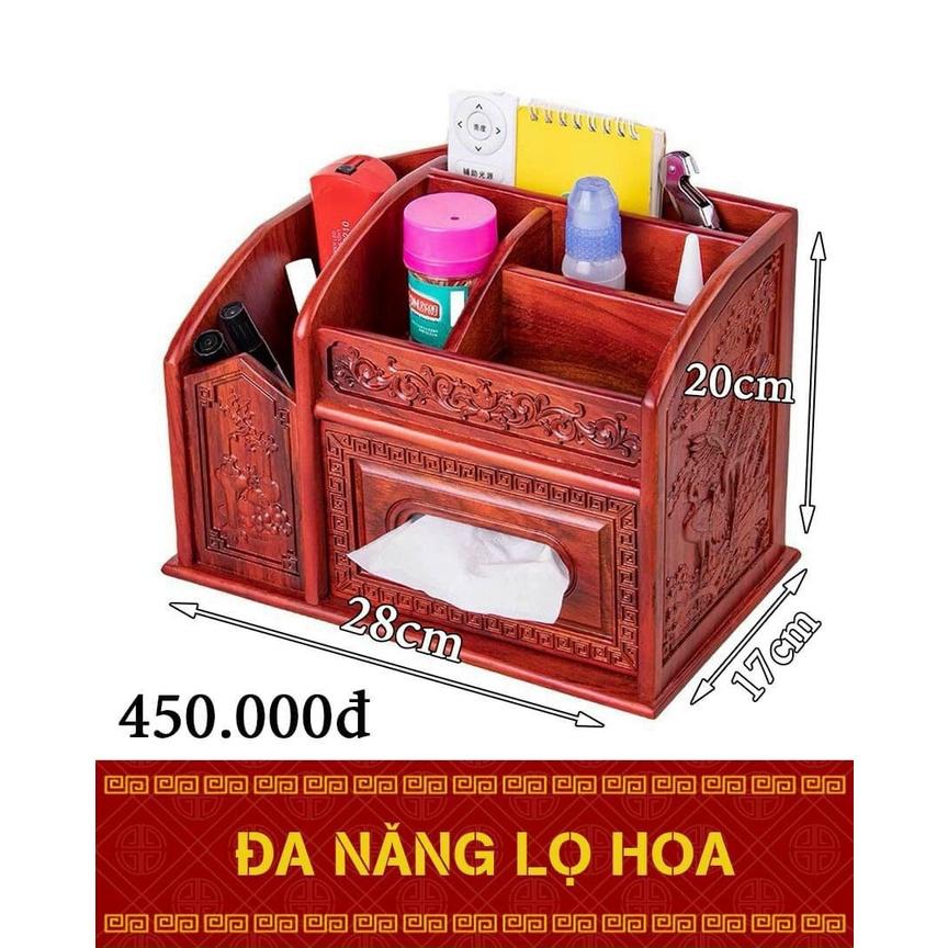 Hộp đa năng đựng tài liệu văn phòng gỗ Hương cao cấp 