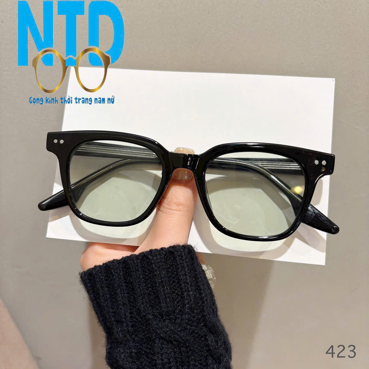 Gọng kính cận vuông NTD423 nam nữ nhựa lõi thép phụ kiện thời trang cao cấp