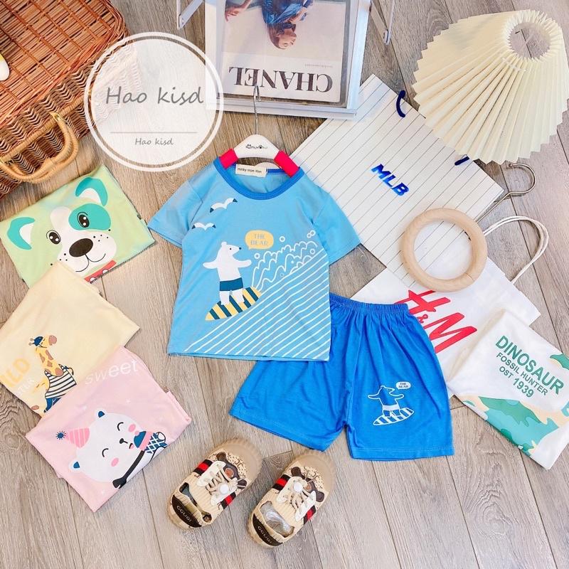 Bộ cộc tay, ngắn tay, bộ đùi chất thun lạnh cho bé trai, bé gái,bé sơ sinh hình con vật dễ thương
