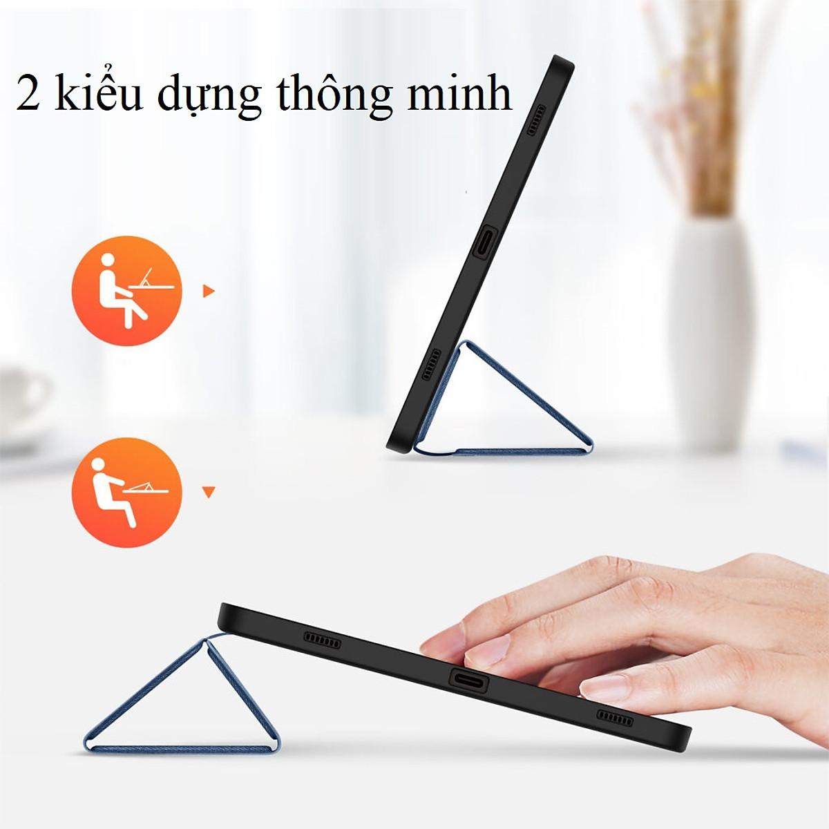 Bao da dành cho SamSung Galaxy Tab S9 Fe chính hãng Dux Ducis Domo chống sốc, có khay đựng bút - hàng chính hãng 