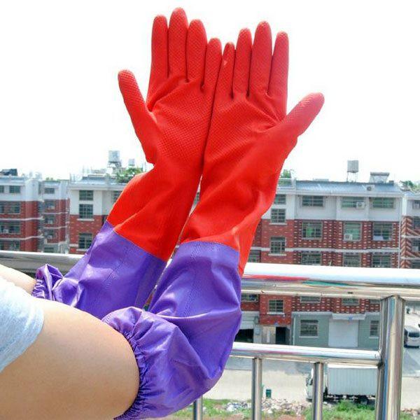 Găng Tay Rửa Bát ️ ️ Găng Tay Cao Su LÓT NỈ Rửa Bát Giặt Đồ Tiện Lợi
