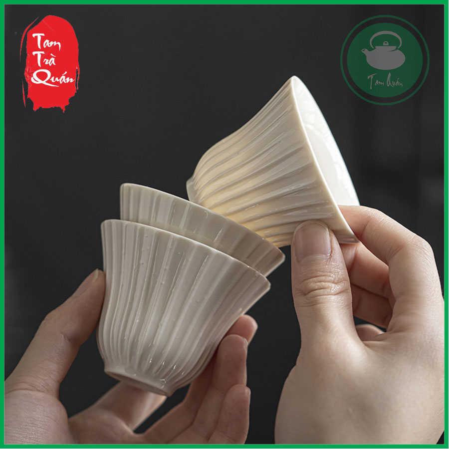Chén trà sứ trắng Đức Hóa 55ml