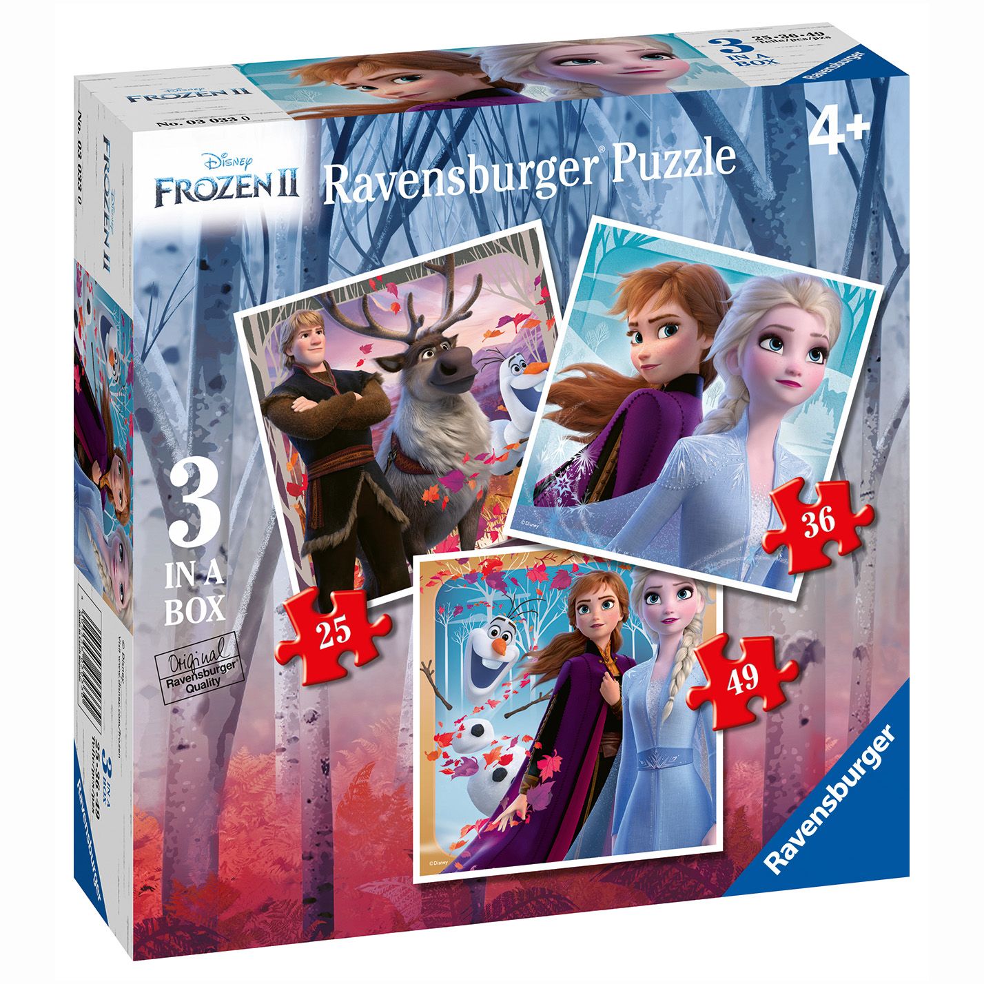 Xếp hình puzzle Frozen 2 gồm 3 bộ 25/36/49 mảnh RV030330