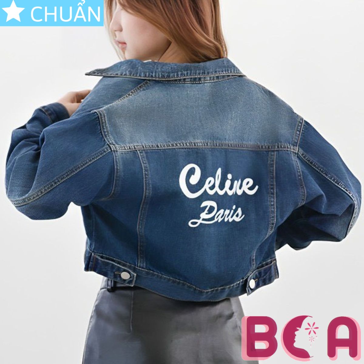 Áo khoác Jeans nữ lửng K32 màu Jeans cổ điển kết hợp tẩy nhạt làm điểm nhấn thu hút ánh nhìn bằng sự cá tính và trẻ trung