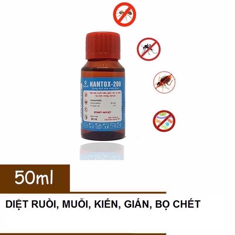 Hantox 200 pha ra phun diệt ruồi, muỗi, gián, bọ chét