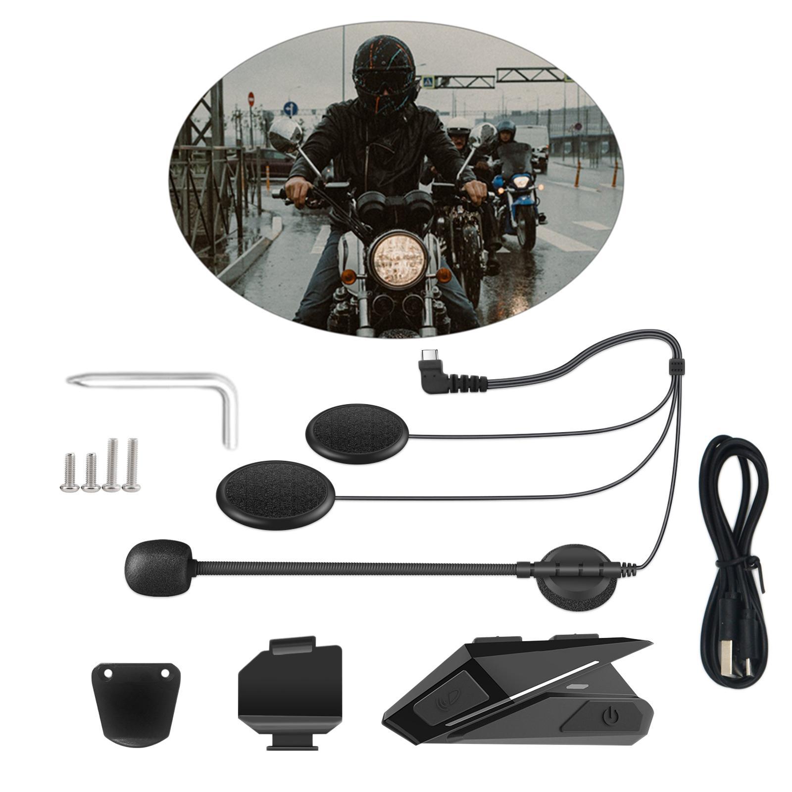 Motorcycle Bluetooth 5.0 Headset Connect to Interphone for Driving Riding