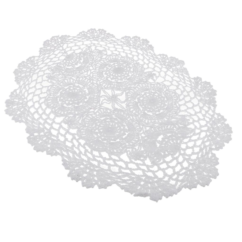 Vintage Móc Hình Bầu Dục Ren Doily Doilies Cotton Placemat Cốc Coaster Cốc Bữa Tối Bàn Bếp Nơi Thảm Tiệc Cưới Gi