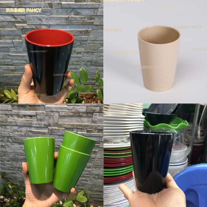 Cốc Phíp, Ly Nhựa Cao Cấp Melamine Đồ Nhà Hàng Nhà Bếp Màu Đen Sang Trọng