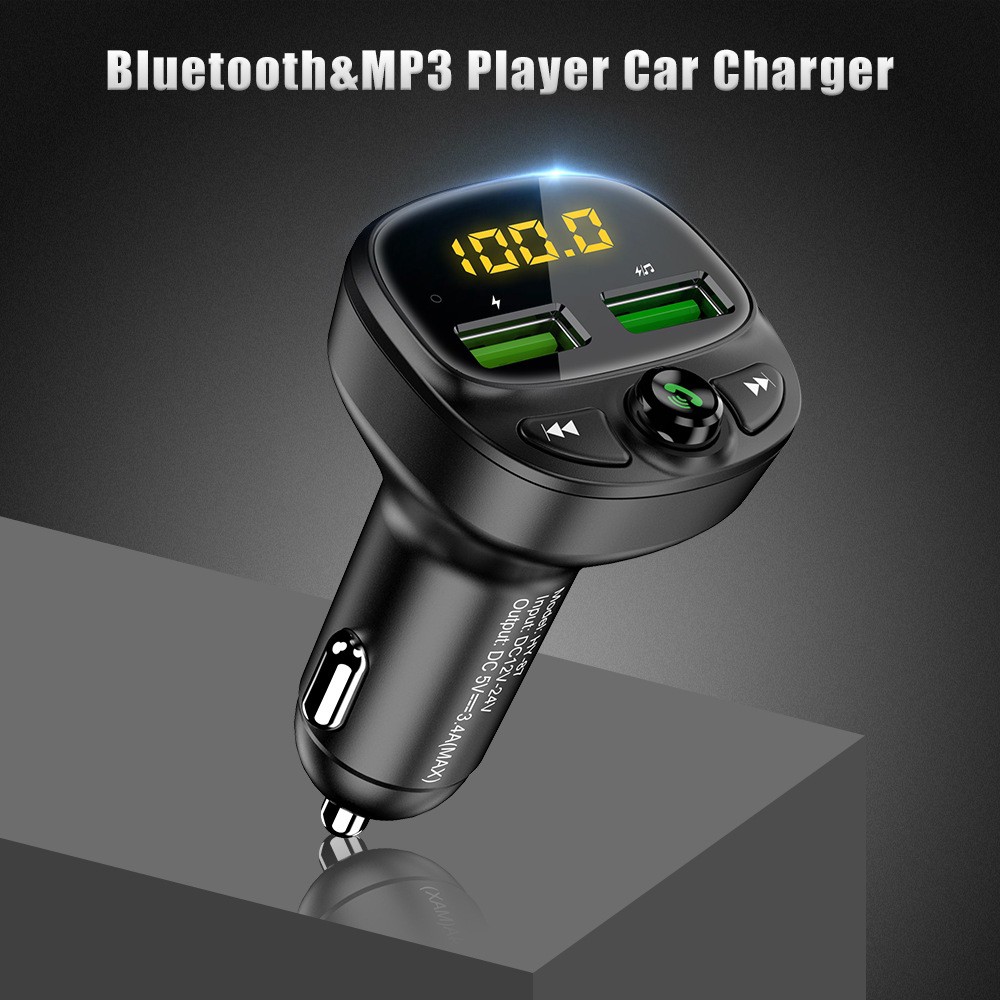 Tẩu sạc nhanh Bluetooth Rundong HY-87 cao cấp | Kiêm nghe nhạc Mp3, 1 cổng sạc nhanh USB QC 3.0 và khe cắm thẻ nhớ - Hàng chính hãng