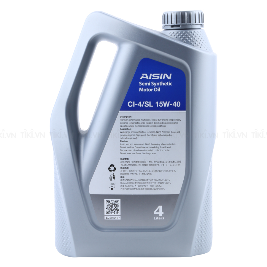 Nhớt Động Cơ AISIN ECSI1544P 15W-40 CI4 / SL Semi Synthetic (4L)