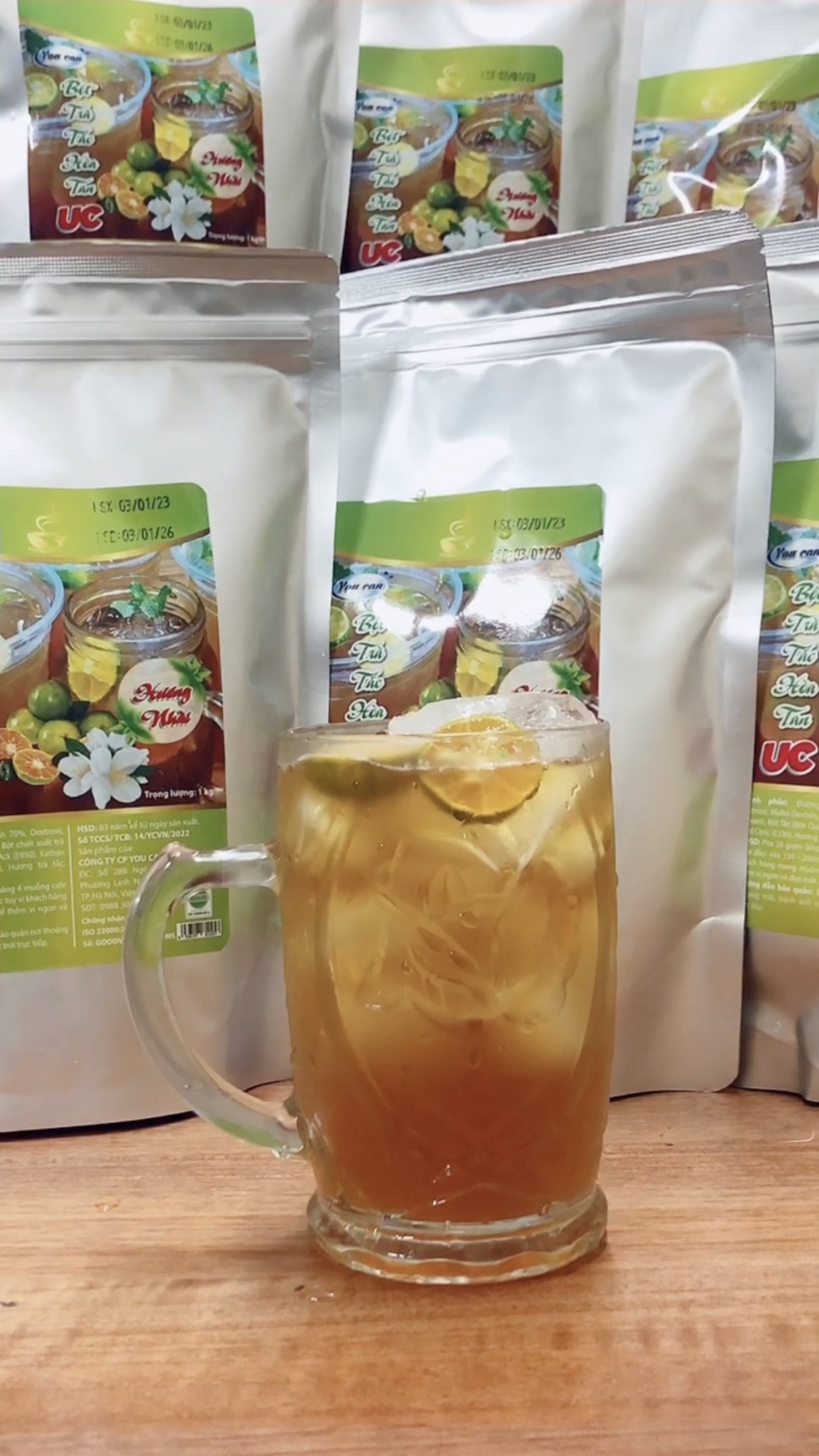 [Siêu rẻ/ Gói 1kg]Trà Tắc Hương Nhài Hòa Tan UC hàng chính hãng/ Bột trà hoa quả PHA SẴN SIÊU NHANH thơm ngon chuẩn vị.