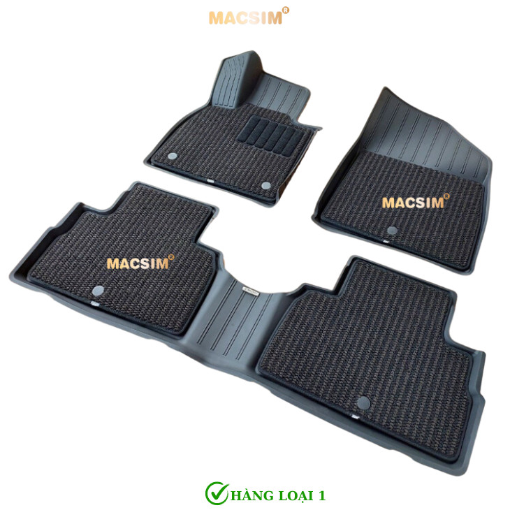 Thảm lót sàn xe ô tô 2 lớp Hyundai Palisade 2022-2024+ Nhãn hiệu Macsim 3W chất liệu nhựa TPE đúc khuôn cao cấp - màu đen (2 hàng ghế)