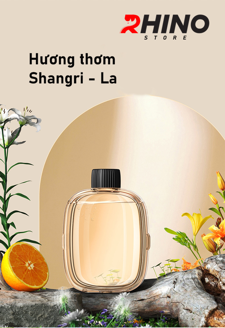 Máy phun sương tinh dầu Rhino H602 tạo ẩm 4 chế độ, tích điện, nhỏ gọn, dán tường - Hàng chính hãng