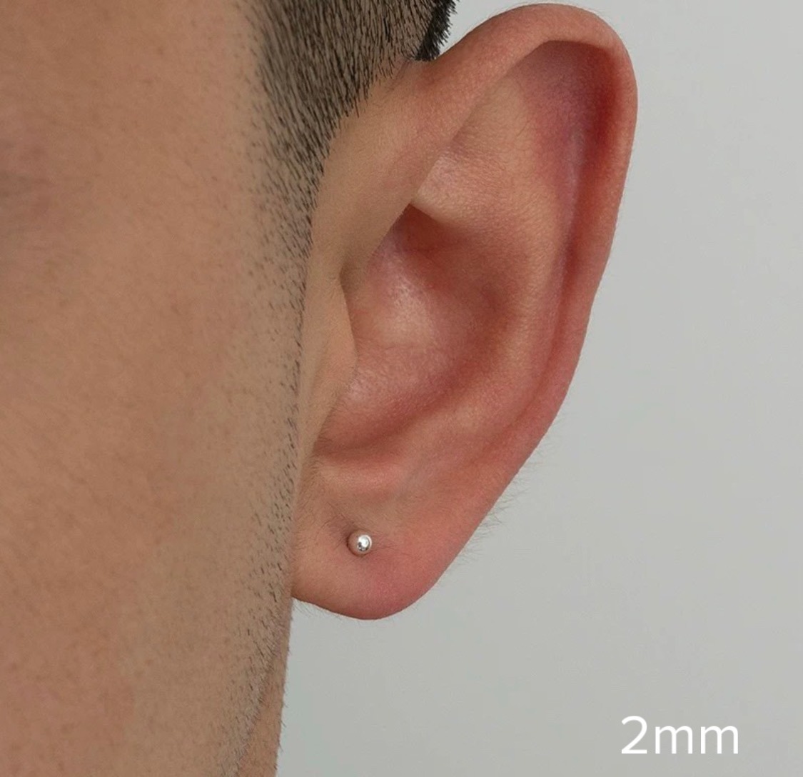 Khuyên Tai Nụ Bạc Unisex Chính Hãng Bạc Hiểu Minh HT386