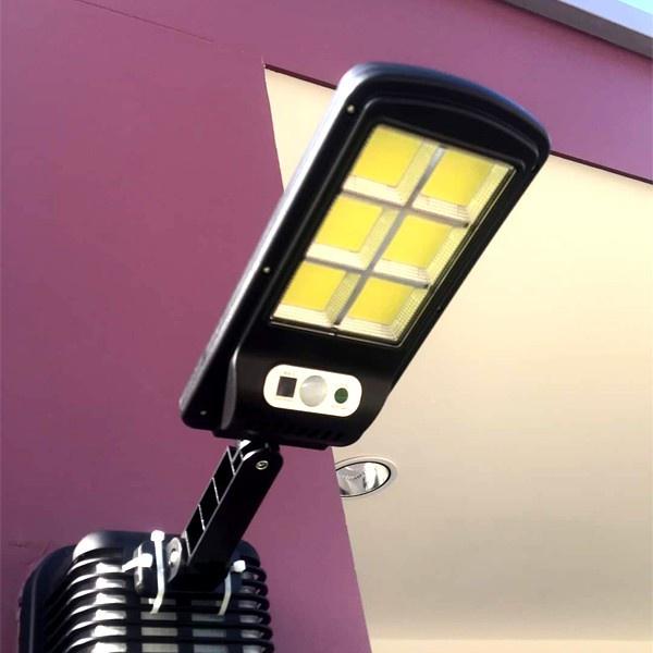 Đèn led năng lượng mặt trời Solar street lamp 6 bóng 120 led to cảm biến chuyển động, kèm điều khiển tắt bật từ xa