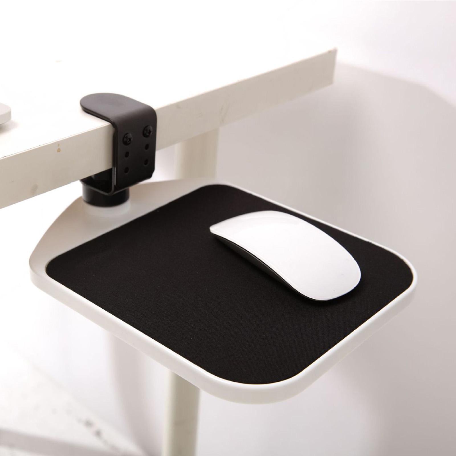 Computer Mouse Pad Clip on Desktop Swivel Mouse Platform Clamp on under Desk for Work