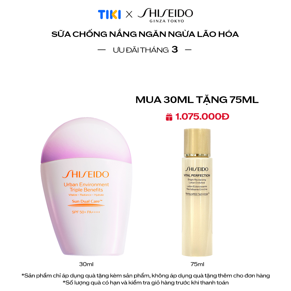 Sữa Chống Nắng Dưỡng Da Shiseido Urban Environment Triple Beauty Suncare EmulsionSPF50+ PA++++ 30ml