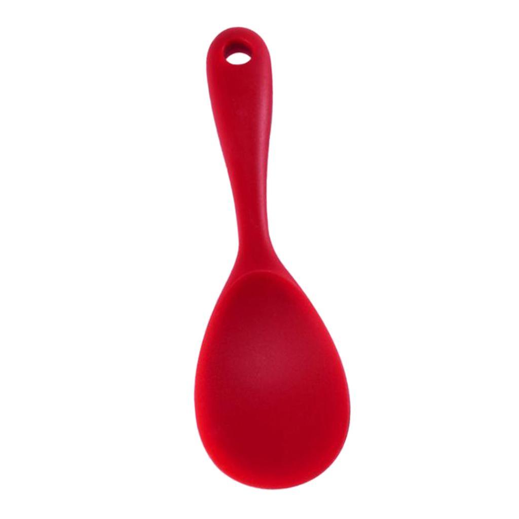 Silicone  Rice Paddle Rice Spoon for Home/Outdoor Camping BBQ Red