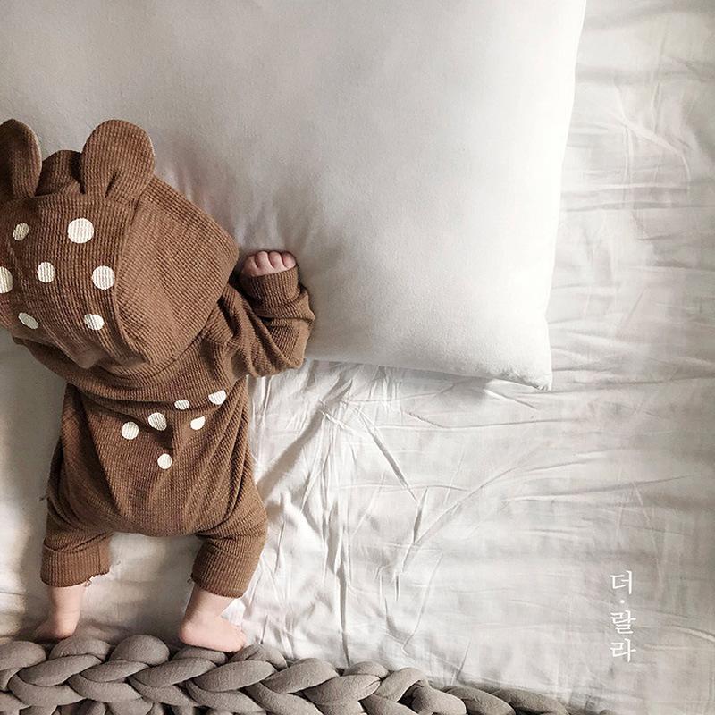 Giáng Sinh Em Bé Hươu Bé Sơ Sinh Áo Liền Quần Trang Phục Bé Trai Jumpsuit Mùa Thu Trẻ Sơ Sinh Quần Áo Cotton Bé Gái Romper Áo Liền Quần Có Mũ Trùm Đầu 0-2Y