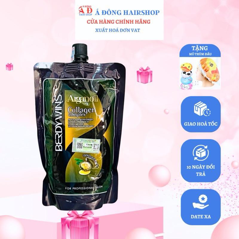 [+Tặng mũ trùm] Dầu hấp phục hồi siêu mượt BERDYWINS Argan Oil Collagen 500ml