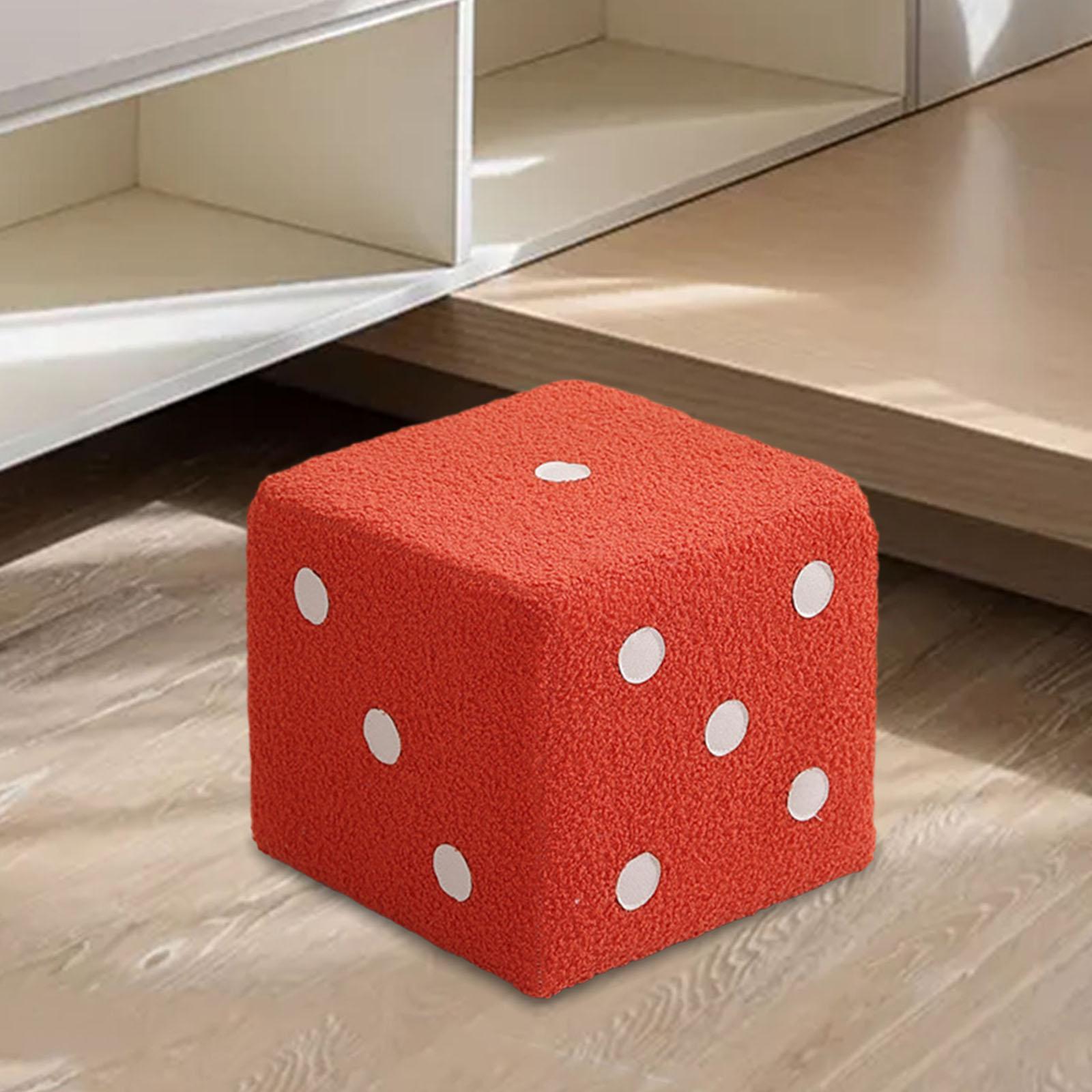 Dice Cubic Foot Stool Small Dice Cube Ottoman for Apartment Entryway Bedside