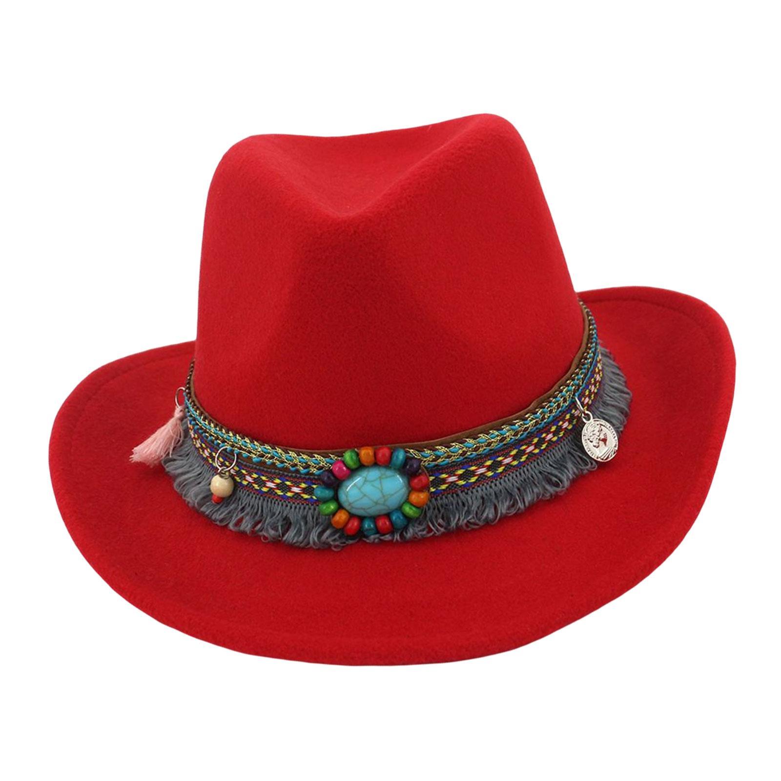 Women Men Western Cowboy Hat Fedora Hat Sun Hat for Festival party