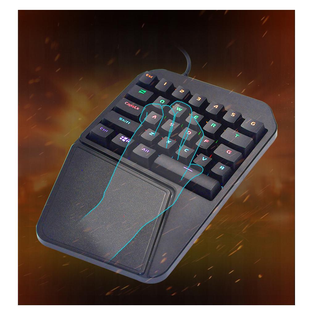 USB Wired RGB Gaming Keyboard 29 Keys Professional Single Hand Keypad