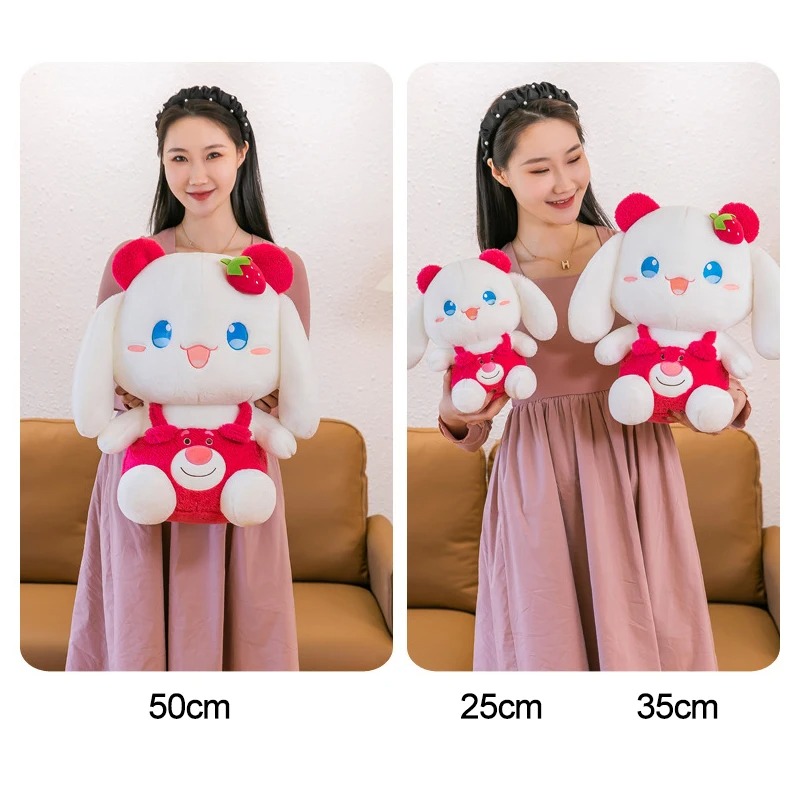 Thú nhồi bông Melody mặt yếm dâu siêu đáng yêu - Size từ 22cm đến 80cm - Quà tặng gấu bông Cinnamoroll hoạt hình cho bé
