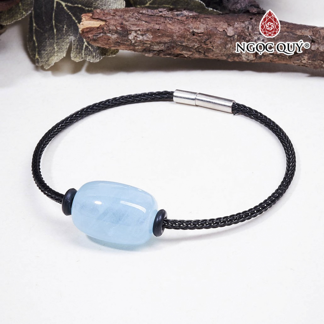 Vòng tay lu thống đá aquamarine mệnh thủy, mộc - Ngọc Quý Gemstones