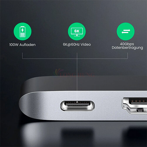 Cổng chuyển đổi Ugreen 5-in-1 Multifunction Adapter USB-C Hub CM251 60559 - Hàng chính hãng