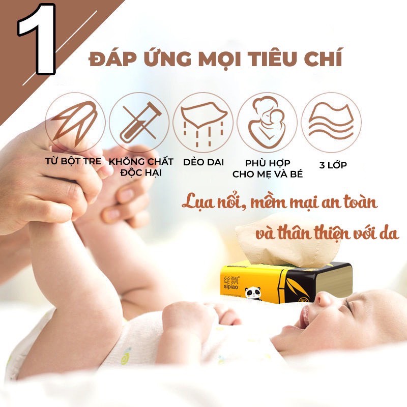 Thùng 30 gói giấy trúc Sipiao nội địa 1028 bản đủ (được cấu tạo với 3 lớp thấm hút, an toàn cho da em bé)