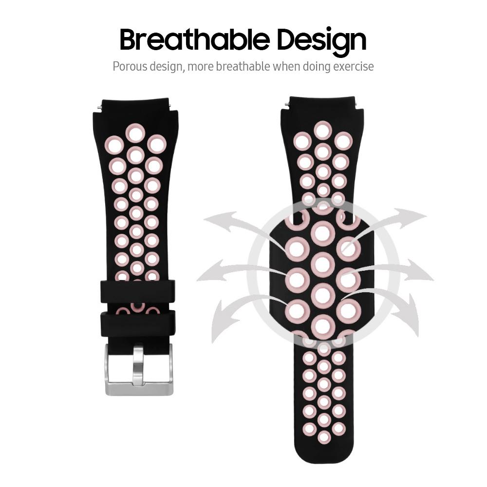 Replaceable Silicone Watch Strap Buckle Breathable Watch Band Strap Compatible with 22mm Universal Smart Watch Grey&Blue
