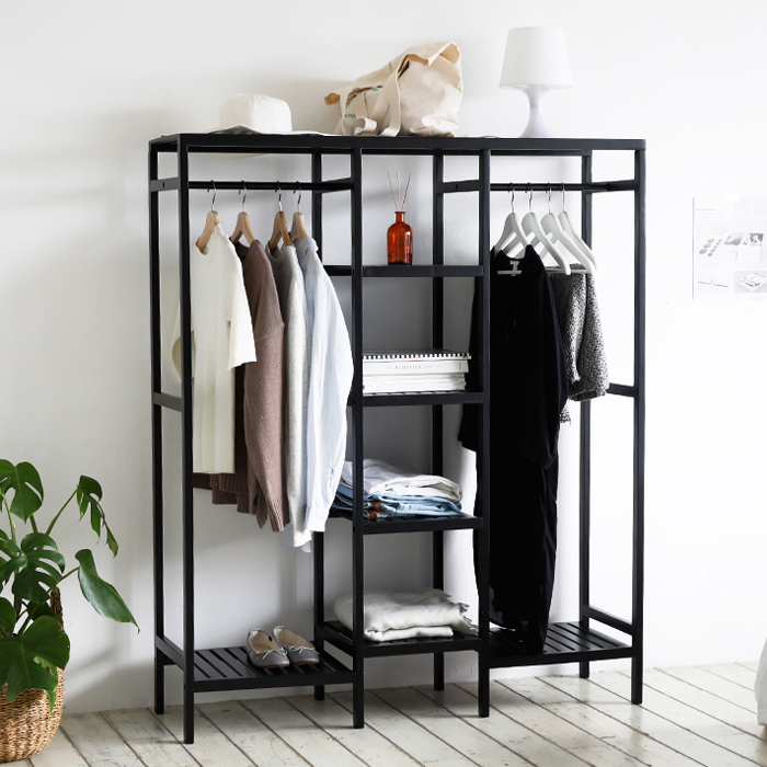 Kệ Treo Quần Áo Triple Hanger Đen Nội Thất Kiểu Hàn - Đen