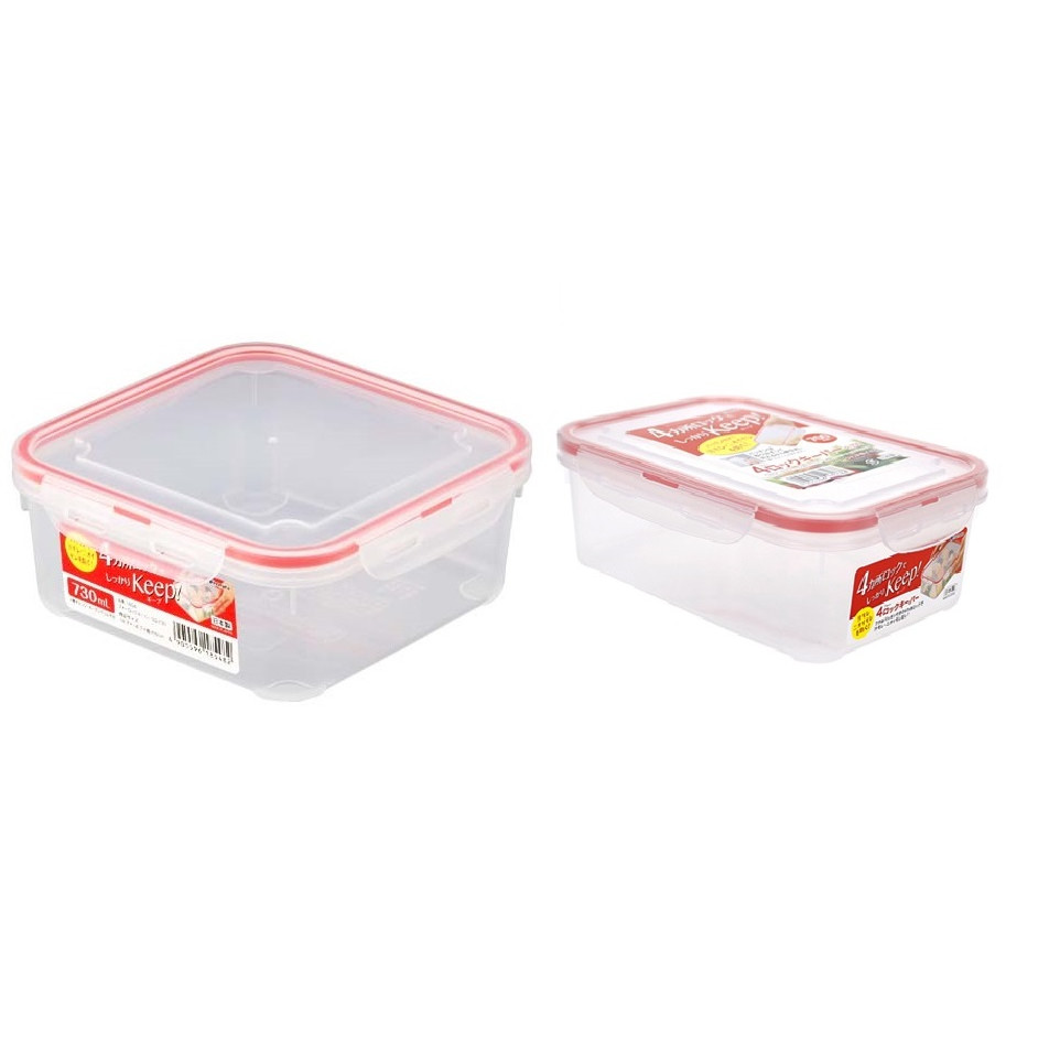 Combo 2 hộp nhựa trong đựng thực phẩm - Hàng nội địa Nhật Bản