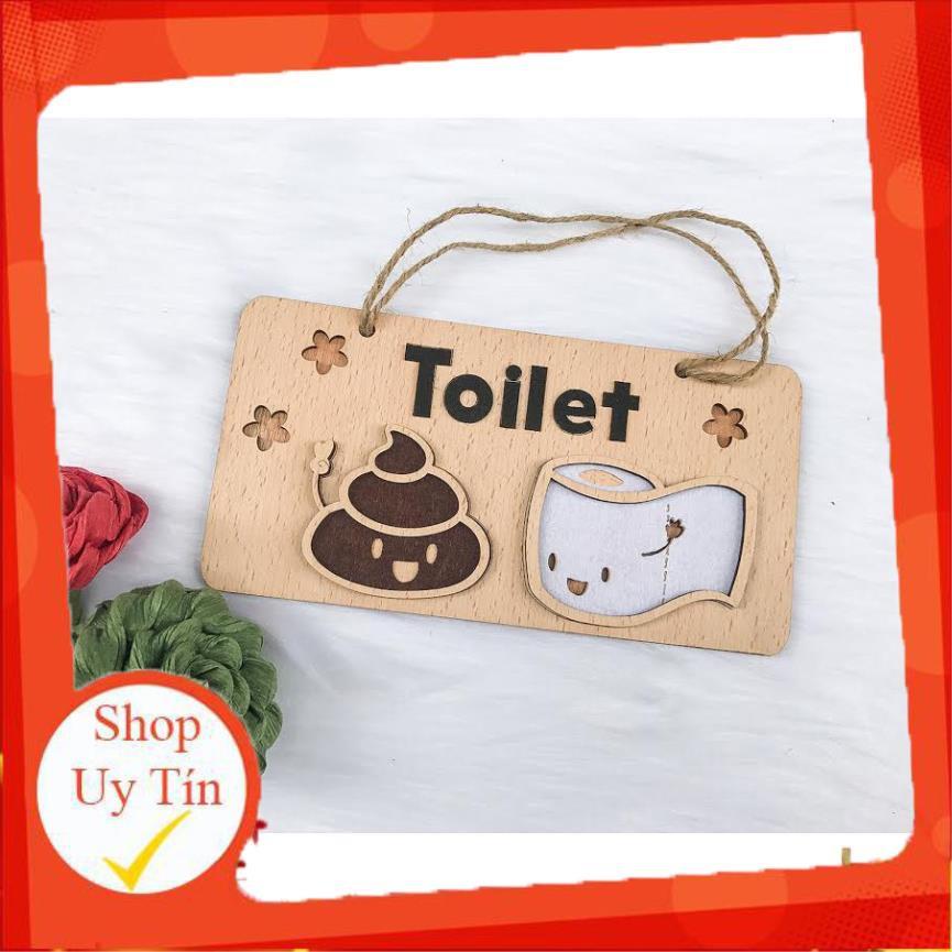 Biển gỗ toilet, wc trang trí nhà cửa xinh xắn