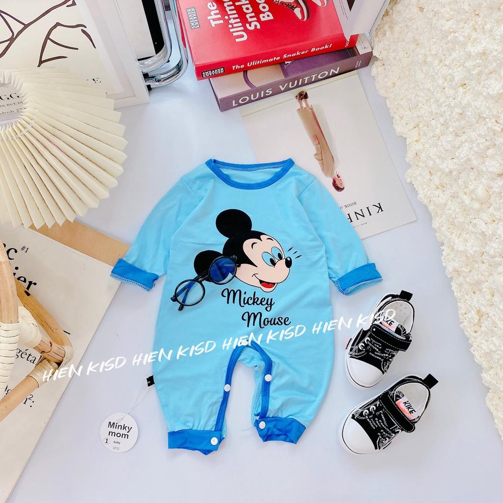 (Ms34)Bodysuit cho bé dài tay không tất chân(mặc nằm điều hòa) vải thun lạnh mỏng mát co giãn tốt cho bé trai và bé gái