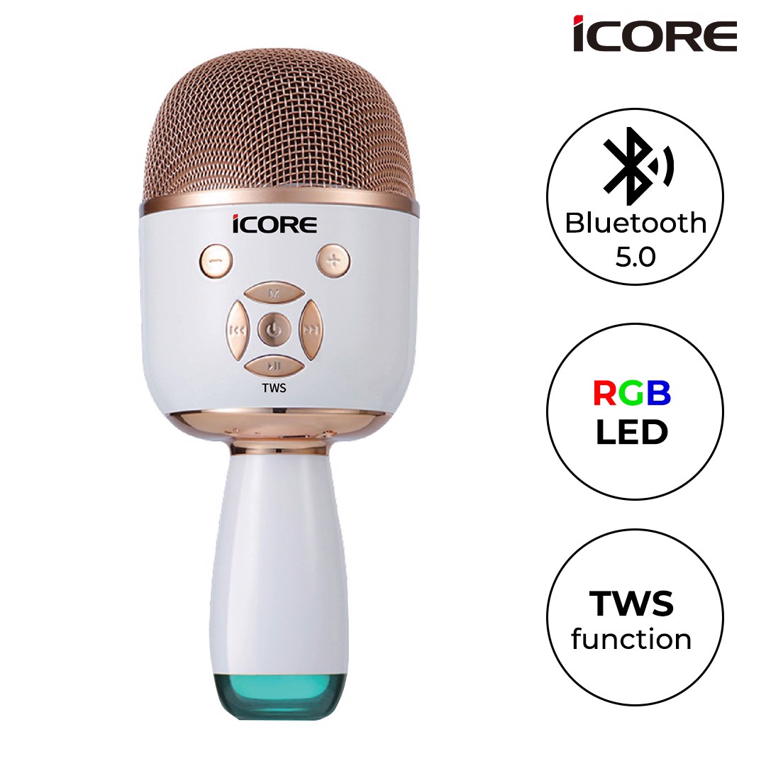 Micro karaoke kèm loa Bluetooth iCore MK99 - Hàng Chính Hãng