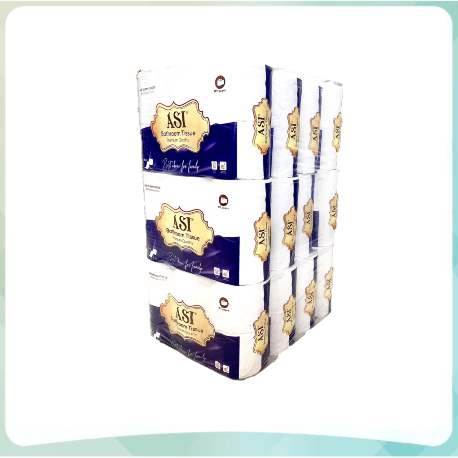 Lốc 6 cuộn giấy vệ sinh lụa không lõi ASI cao cấp, mềm mịn - HTpaper