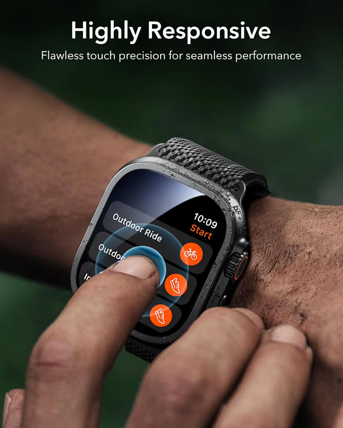 Kính Cường Lực Viền Kim Loại cho Apple Watch Ultra 3 49mm ESR Armorite Screen Protector – Hàng Chính Hãng