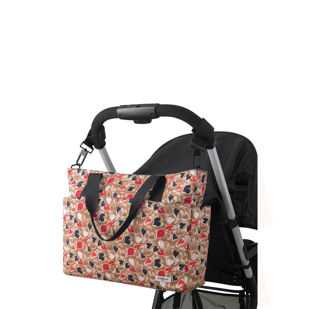 Cath Kidston - Túi đeo vai/Recycled Rose Tote Nappy Changing Bag - Marble Hearts Ditsy - Brown -1042955