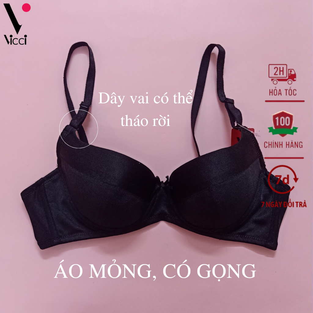 Áo lót nữ nâng ngực mỏng, có gọng Vicci AV.04 cúp chéo không đệm mút, dây vai có thể tháo rời, mềm mại, thoáng mát tạo cảm giác dễ chịu, thoải mái tuyệt đối