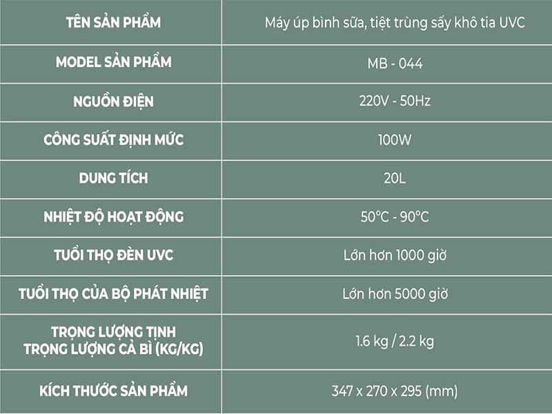 Máy úp bình sữa tiệt trùng sấy khô tia UV Moazbebe mb044