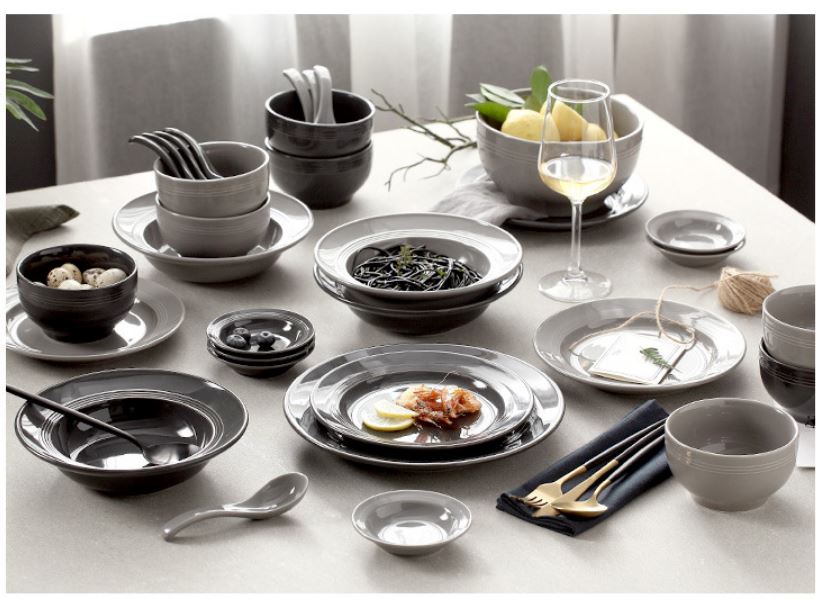 Set mix 2 màu đen ghi 32 chi tiết cho 8 người