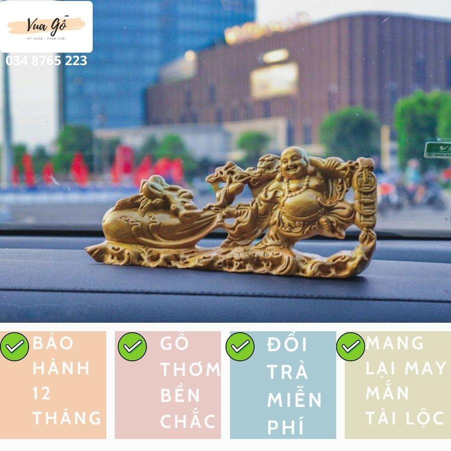 Tượng Phật Di Lặc gỗ Hương Đình Mini liền khối để ô tô, bàn làm việc - Hàng Cao Cấp Siêu Thơm