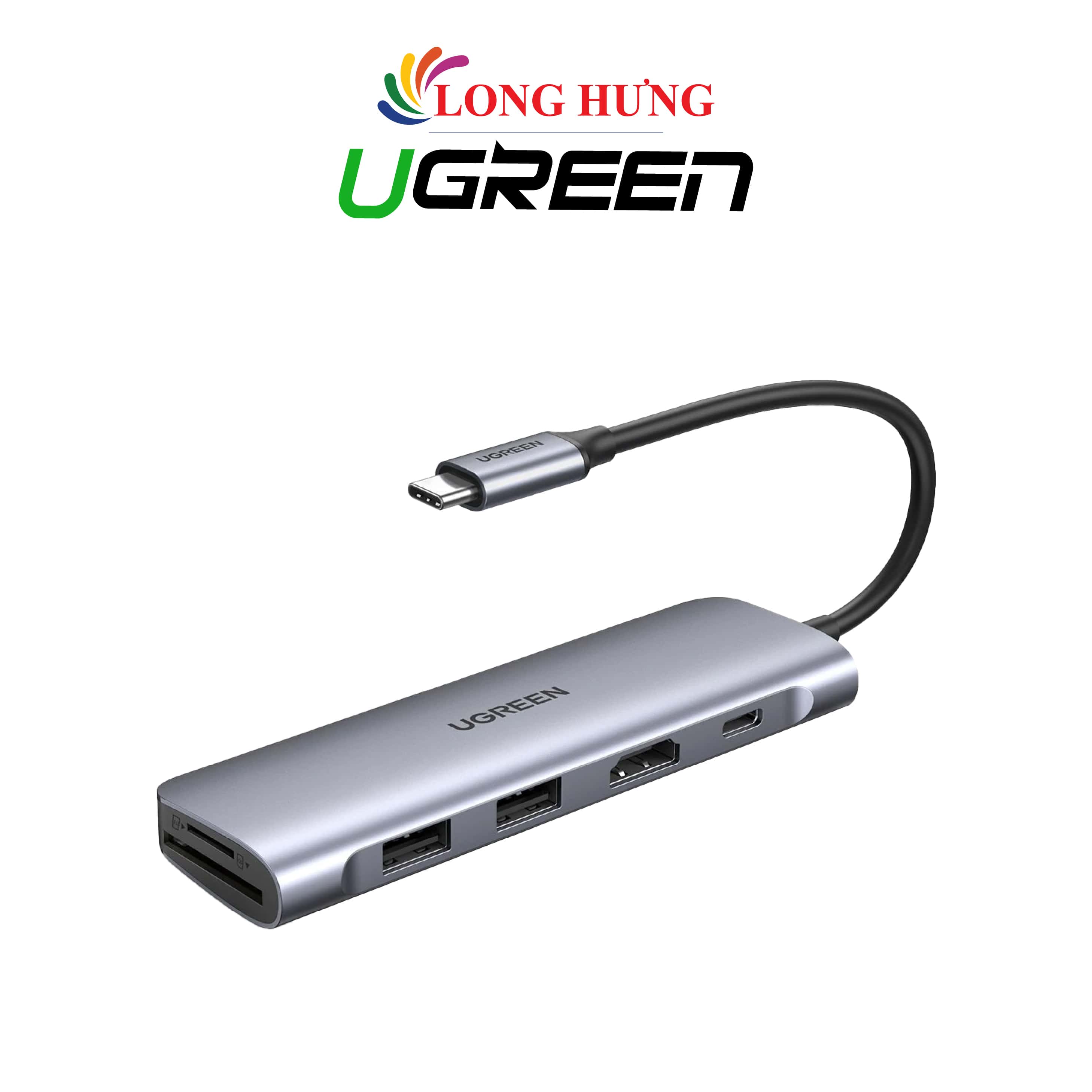 Cổng chuyển đổi Ugreen 6-in-1 USB-C Multifunction Adapter CM195 70411 - Hàng chính hãng